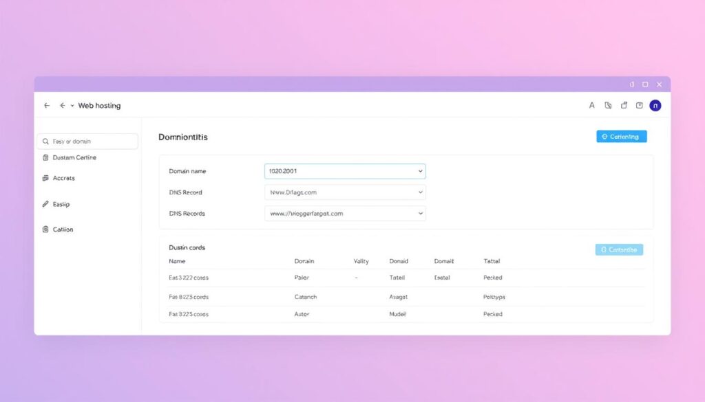 DNS configuration interface