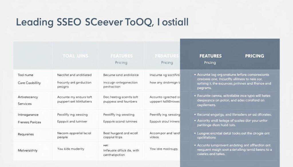 SEO tools features comparison
