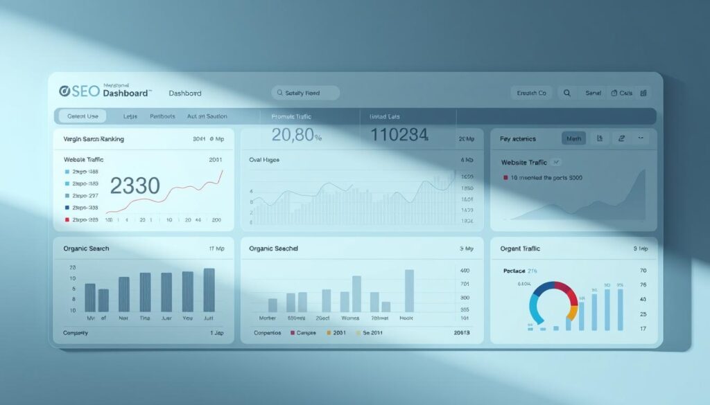 SEO goals and benchmarks dashboard